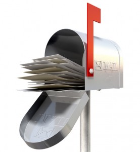 Old School Retro Metal Mailbox Full